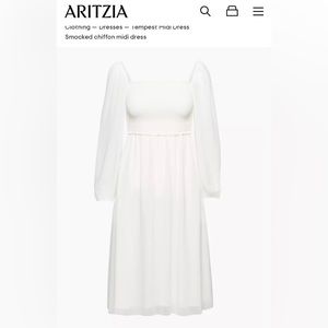Aritzia Wilfred Tempest Midi Dress in White, Size Large